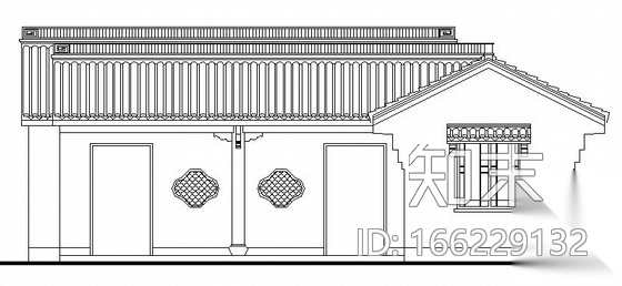 某仿古公共厕所卫生间建筑cad施工图下载【ID:166229132】