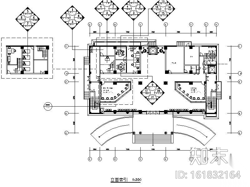 某街道服务中心办公楼装修图cad施工图下载【ID:161832164】