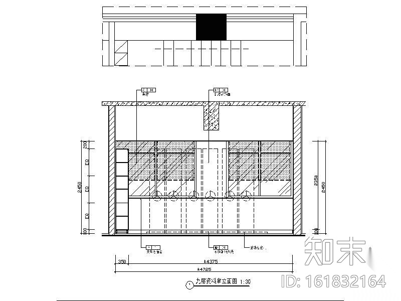 某街道服务中心办公楼装修图cad施工图下载【ID:161832164】