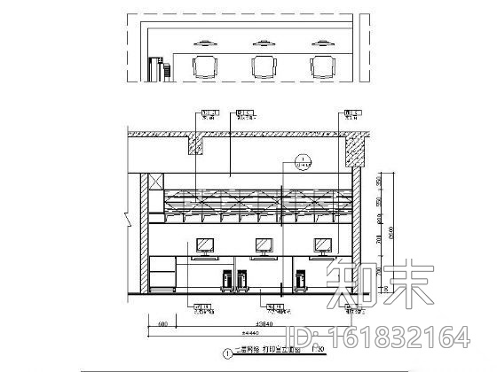 某街道服务中心办公楼装修图cad施工图下载【ID:161832164】