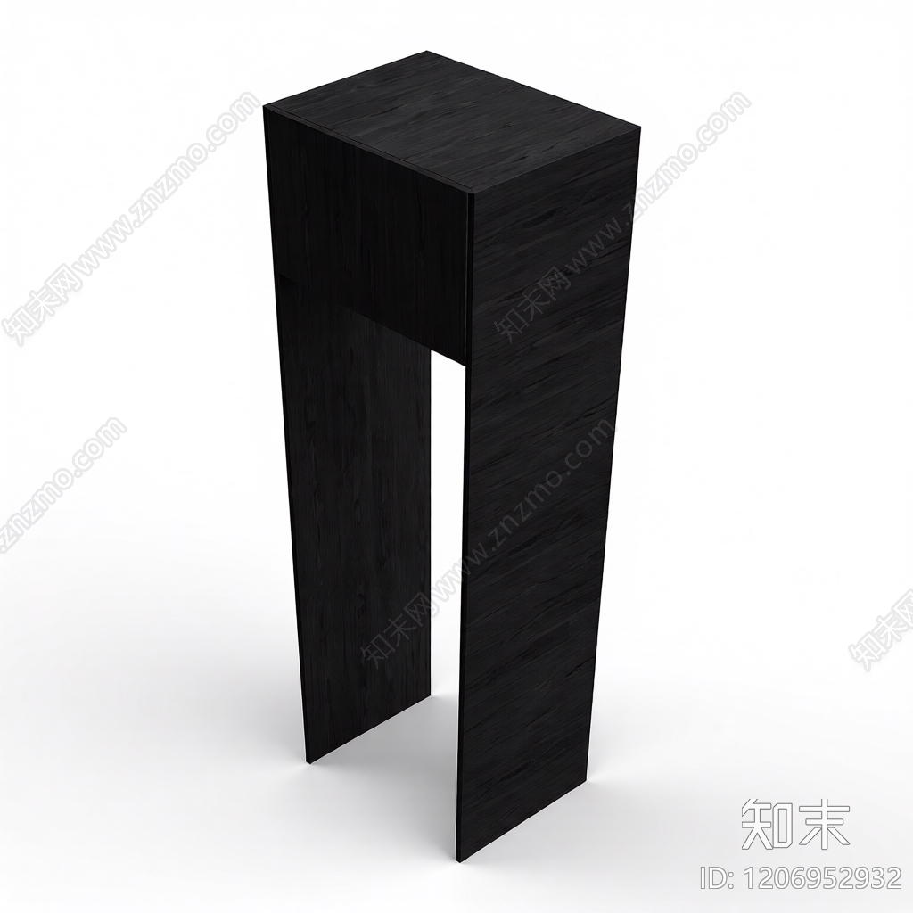 黑色木质隔断构件3D模型下载【ID:1206952932】