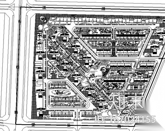 [长沙]某小区景观规划设计总平cad施工图下载【ID:167024155】