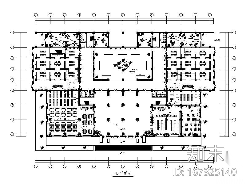 某图书馆平面图cad施工图下载【ID:167325140】