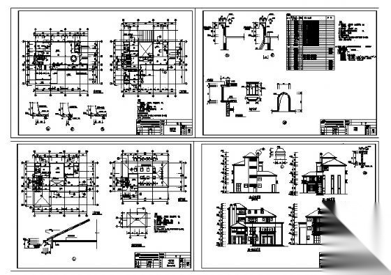 某三层半欧式别墅建筑方案图施工图下载【ID:149923167】