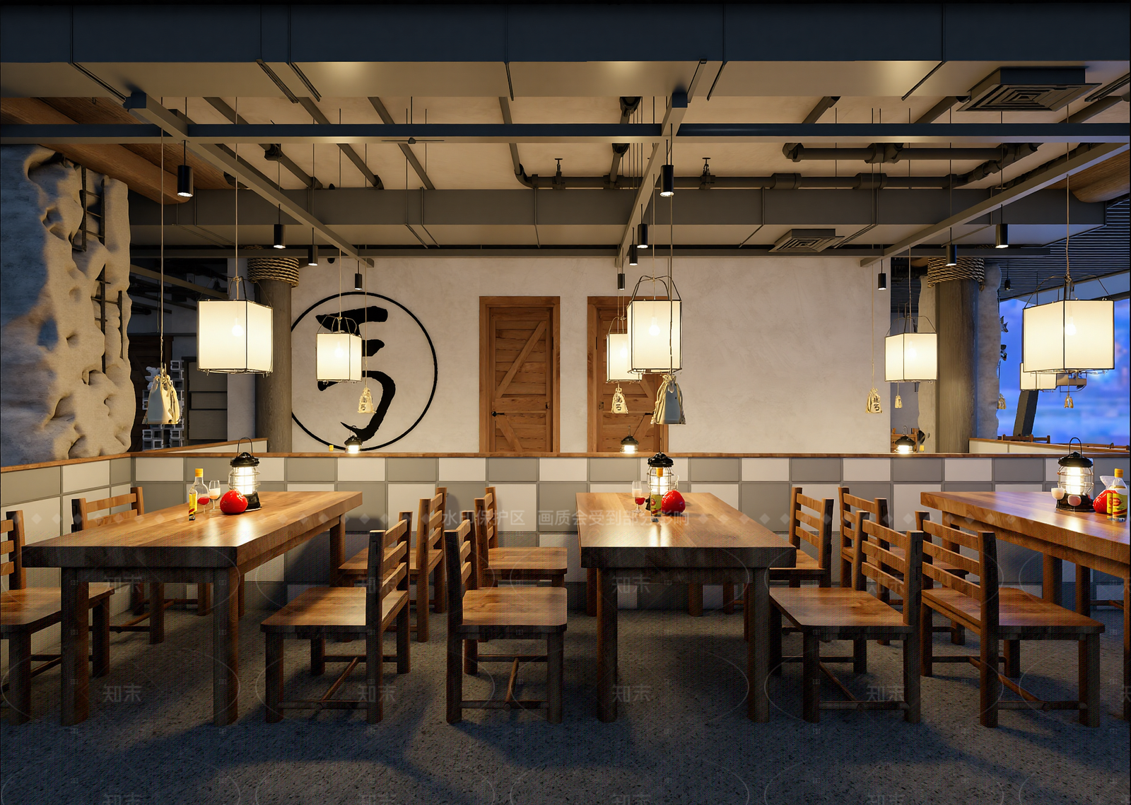 现代日料店3D模型下载【ID:1214999477】