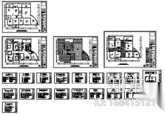 一套四室两厅住宅全套施工图施工图下载【ID:168415121】