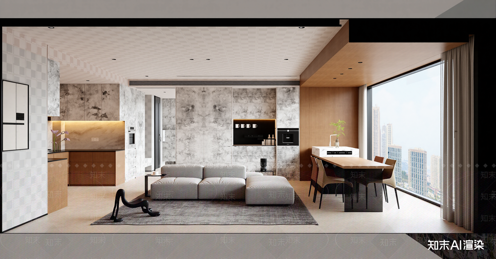 现代家居客厅SU模型下载【ID:1216055601】