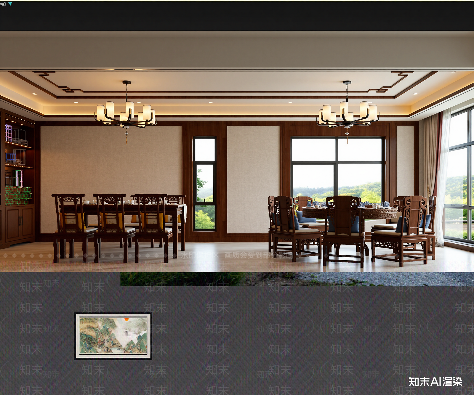 中式中餐厅3D模型下载【ID:1213898078】