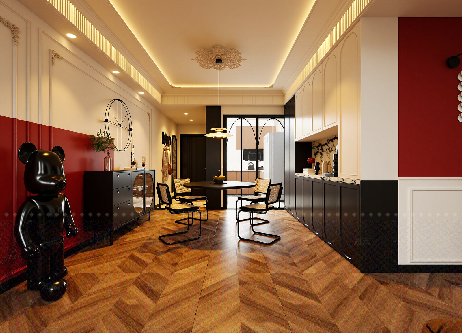 法式民宿大厅3D模型下载【ID:1214991568】