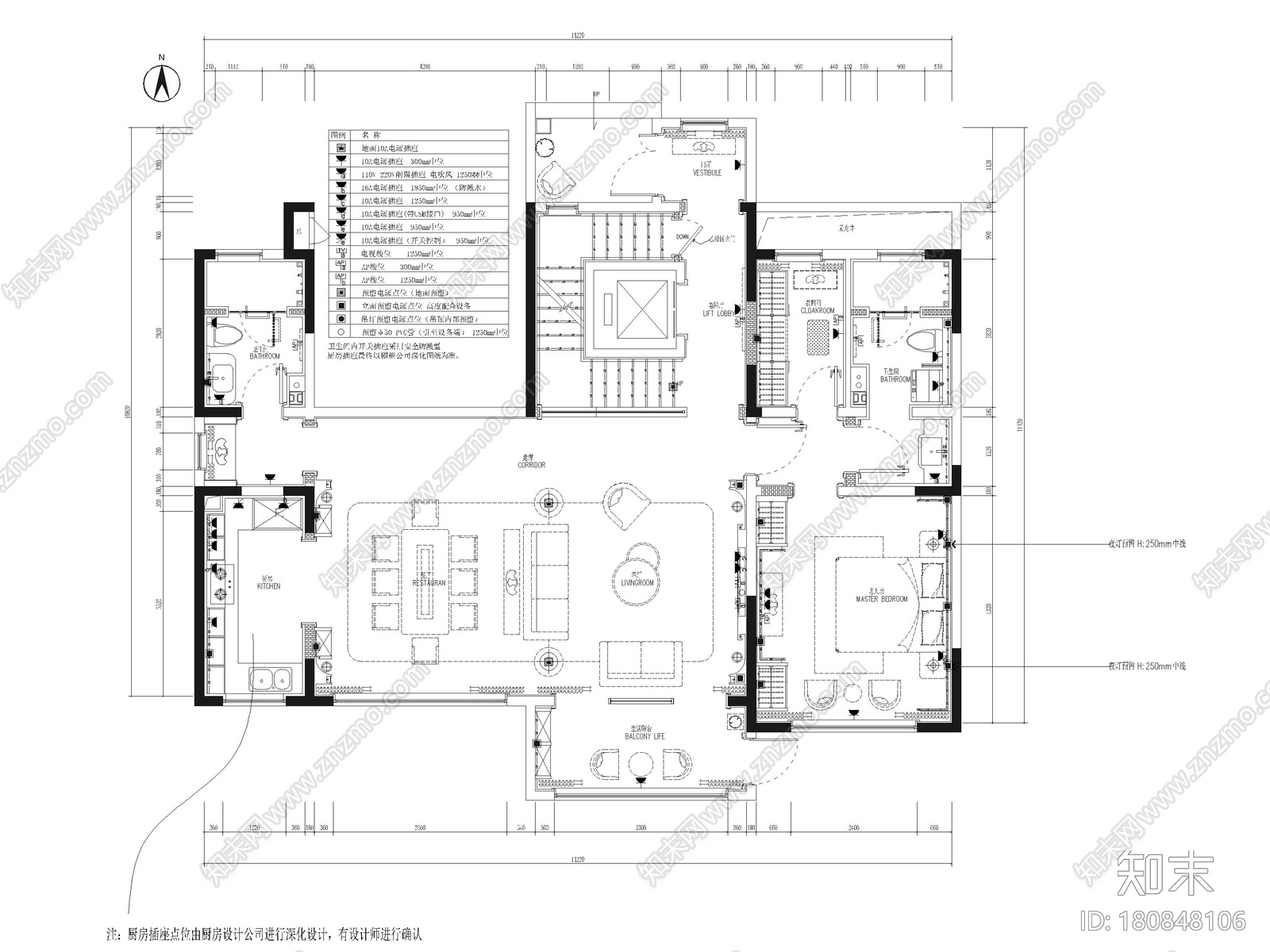 [山东]330㎡二层三居中式别墅样板间施工图施工图下载【ID:180848106】