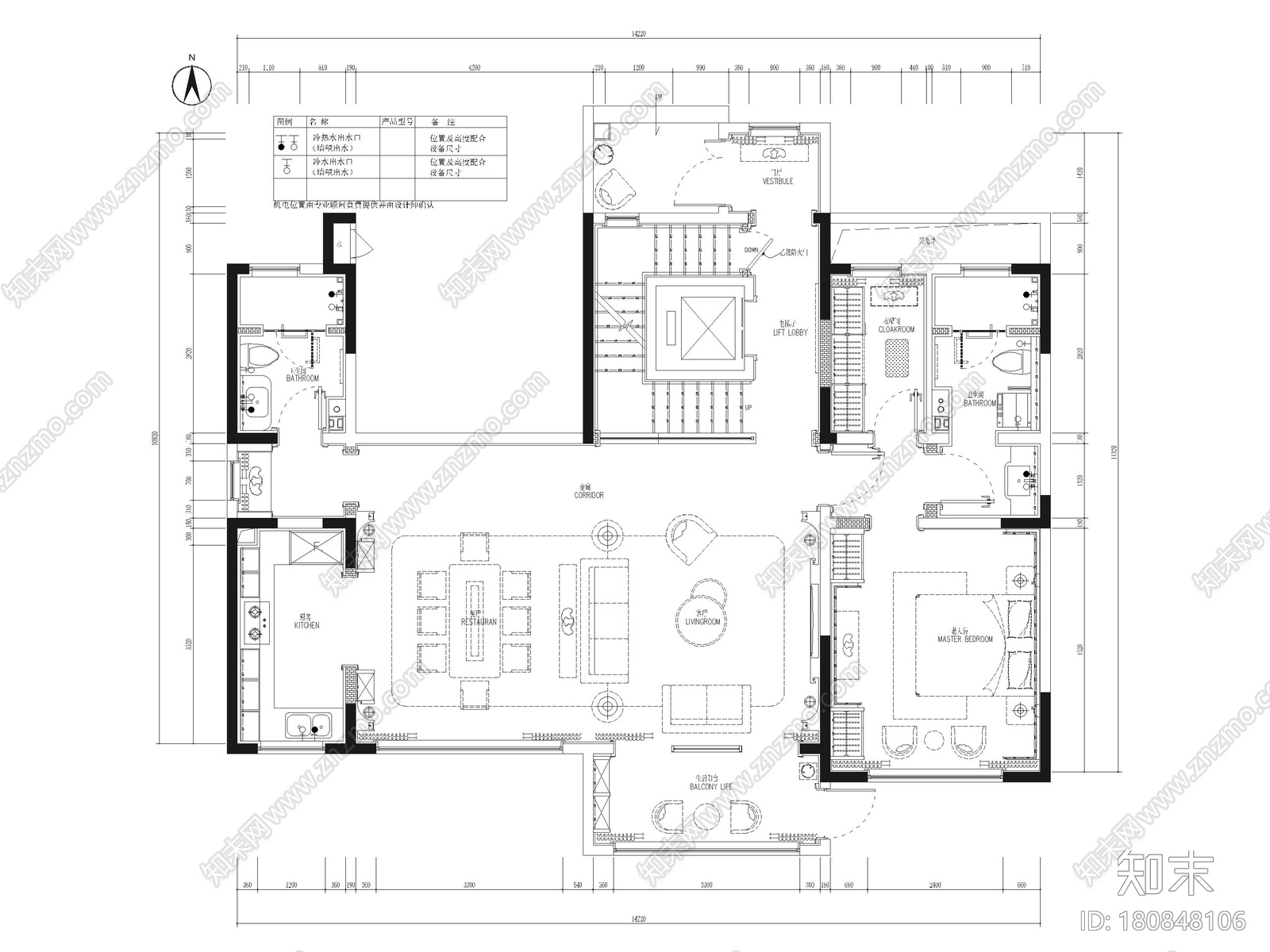 [山东]330㎡二层三居中式别墅样板间施工图施工图下载【ID:180848106】