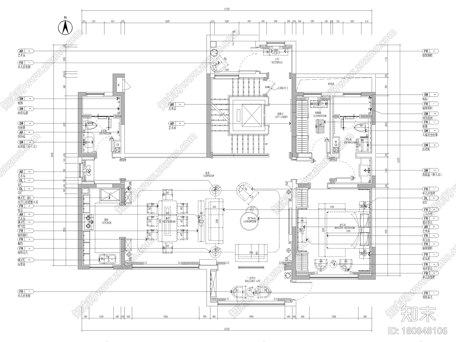 [山东]330㎡二层三居中式别墅样板间施工图施工图下载【ID:180848106】