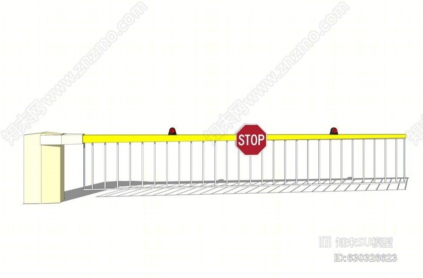 车行道闸SU模型下载【ID:630326623】