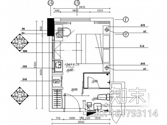 [重庆]四星级酒店豪华单人间装修施工图施工图下载【ID:161793114】