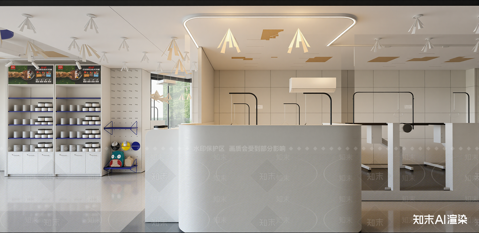 现代奶茶店SU模型下载【ID:1215210354】