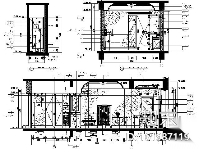 五星酒店豪华大床间装修图cad施工图下载【ID:161987119】