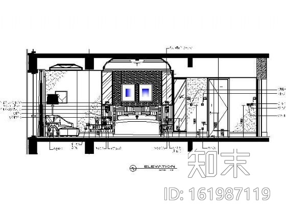 五星酒店豪华大床间装修图cad施工图下载【ID:161987119】