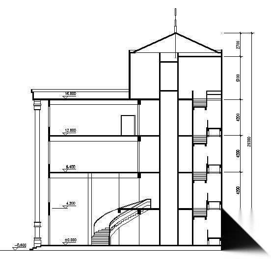 某四层小办公楼建筑方案图cad施工图下载【ID:151435161】