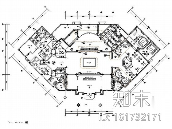 [佛山]自然风景秀丽豪宅区高端售楼处室内装修施工图施工图下载【ID:161732171】