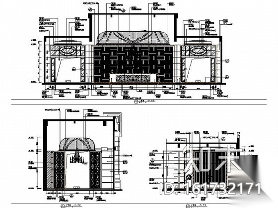 [佛山]自然风景秀丽豪宅区高端售楼处室内装修施工图cad施工图下载【ID:161732171】