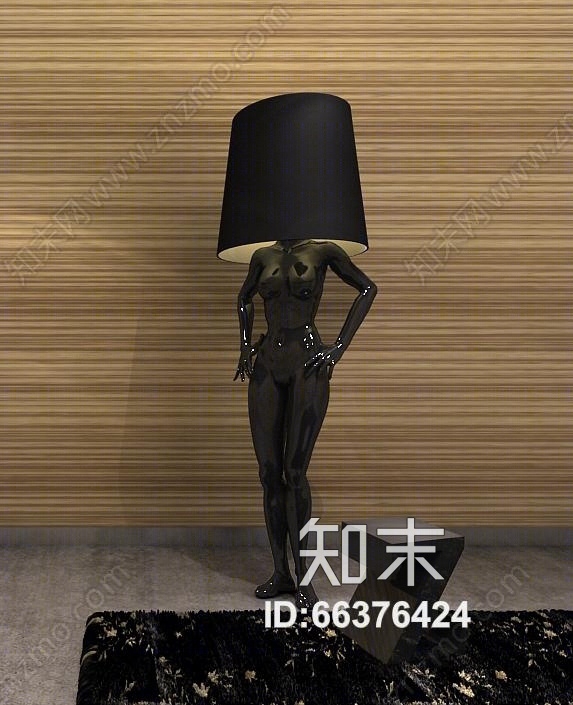 现代人形落地灯3D模型下载【ID:66376424】