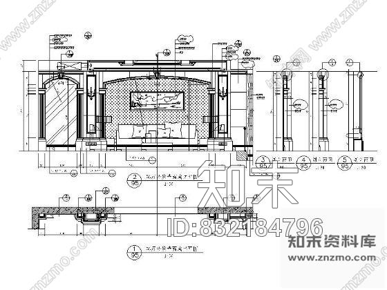 图块/节点欧式古典客厅主背景墙详图施工图下载【ID:832184796】