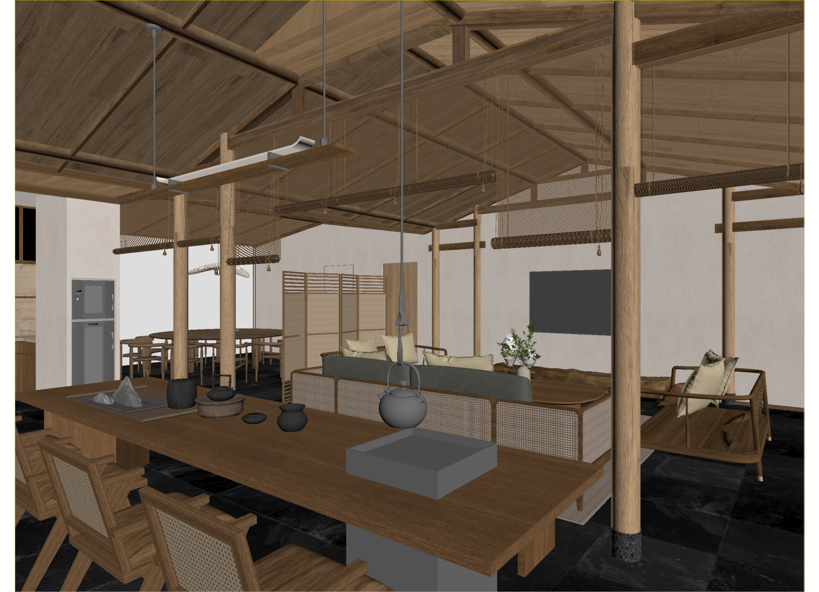 新中式茶馆3D模型下载【ID:1214602587】