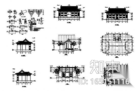 洗心禅寺天王殿建筑施工图施工图下载【ID:165151116】
