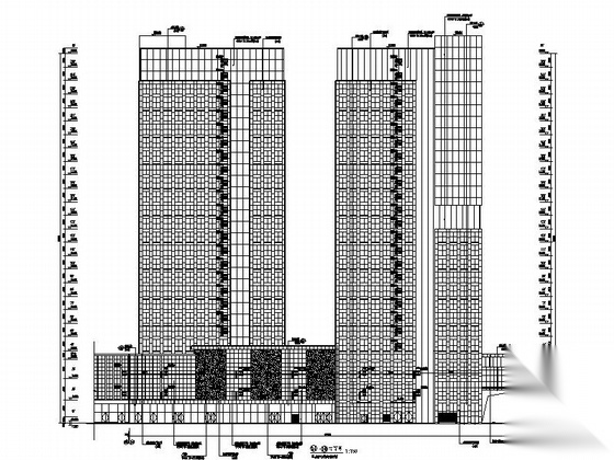 [福建]现代风格商业广场建筑施工图（包含所有楼栋图纸...cad施工图下载【ID:166552187】