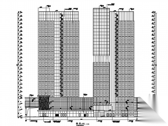 [福建]现代风格商业广场建筑施工图（包含所有楼栋图纸...cad施工图下载【ID:166552187】