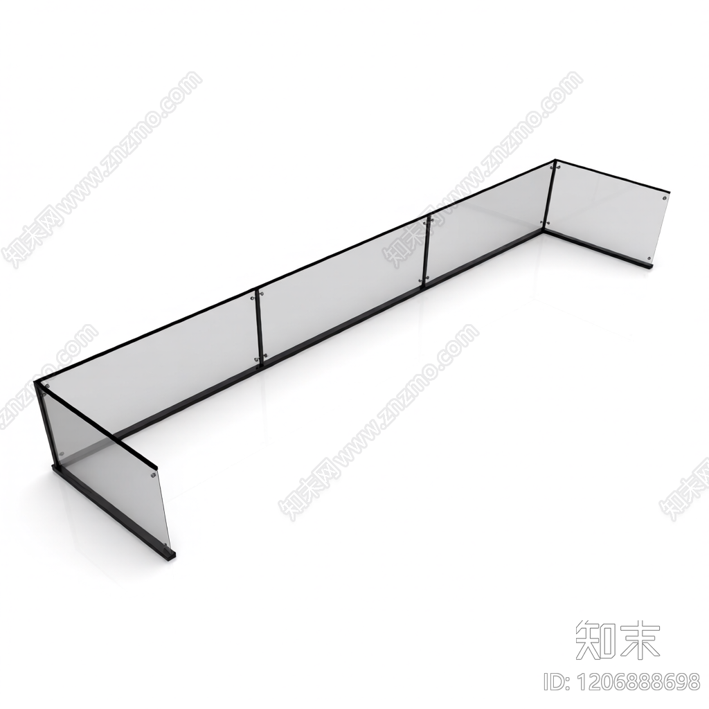 L型玻璃隔断3D模型下载【ID:1206888698】