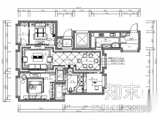 [宁波]诗意名宅简欧三居室商品房装修图（含效果）cad施工图下载【ID:161724159】