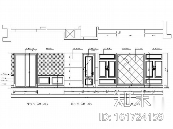 [宁波]诗意名宅简欧三居室商品房装修图（含效果）cad施工图下载【ID:161724159】