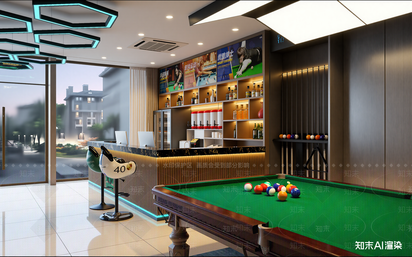 台球室3D模型下载【ID:1214017977】