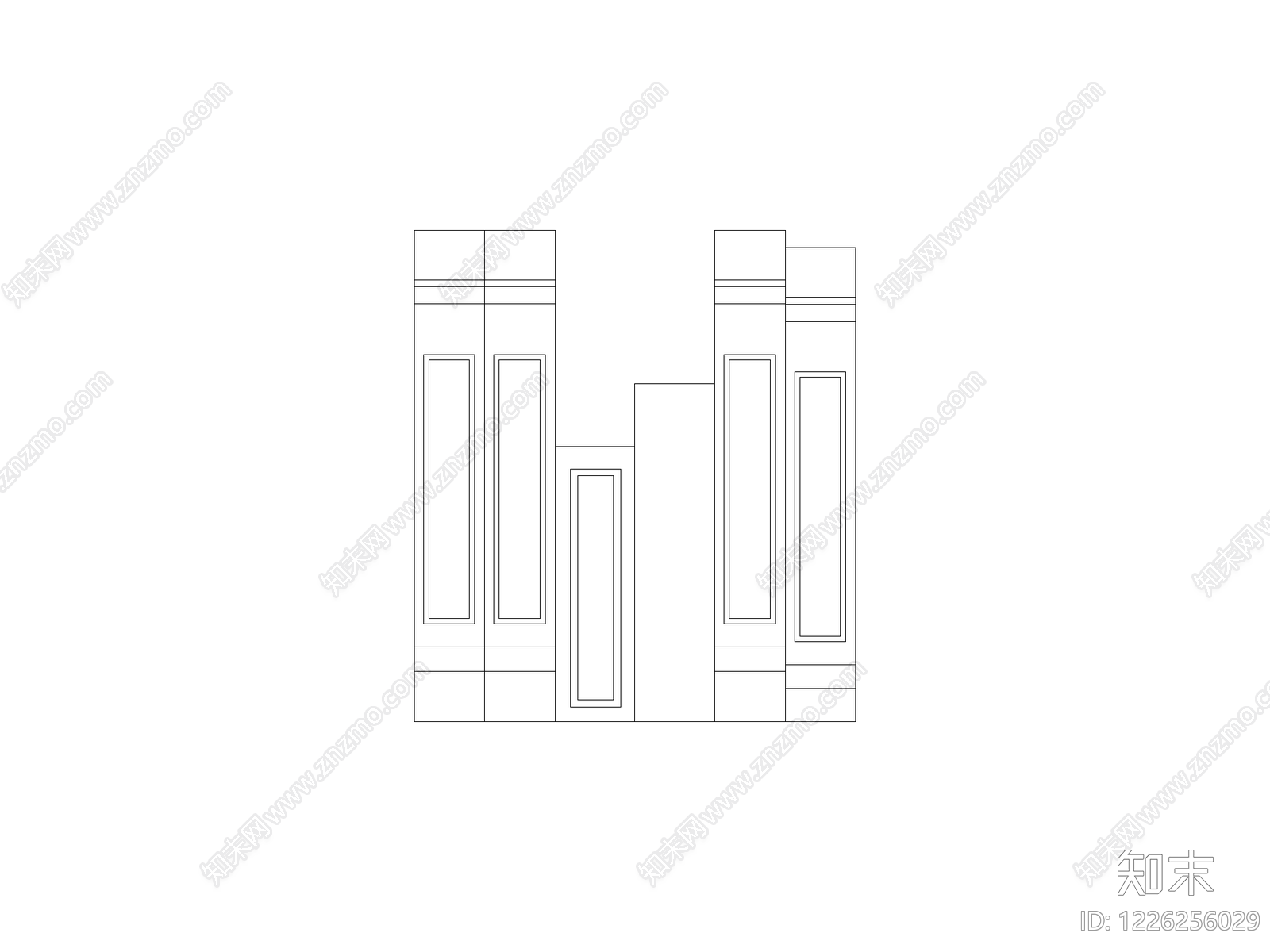 陈设类立面挂画cad施工图下载【ID:1226256029】