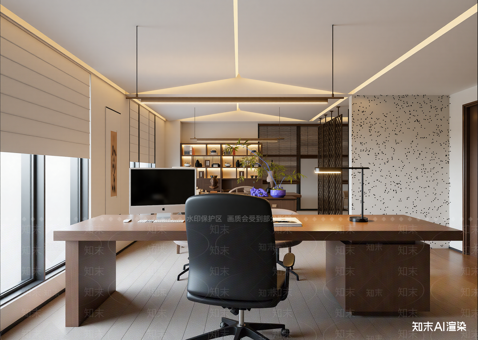 新中式办公室3D模型下载【ID:1215194736】