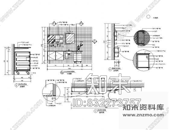 图块/节点卫生间墙面装修详图cad施工图下载【ID:832273757】