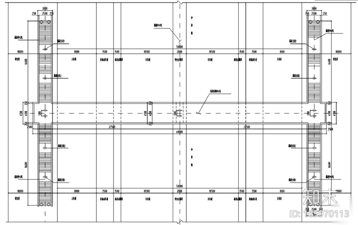 某大跨度天桥梁钢结构施工图（CAD）施工图下载【ID:165970113】