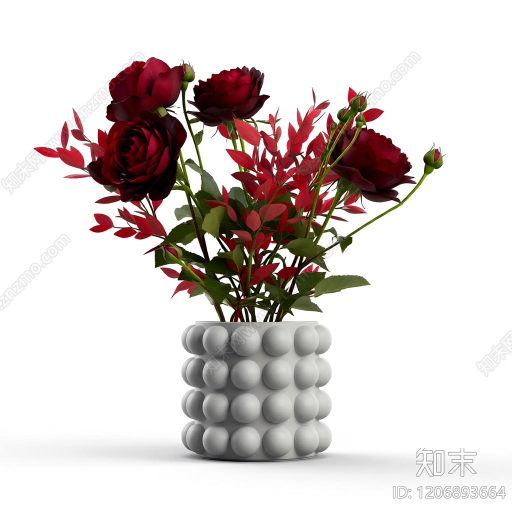 花瓶插花装饰品3D模型下载【ID:1206893664】