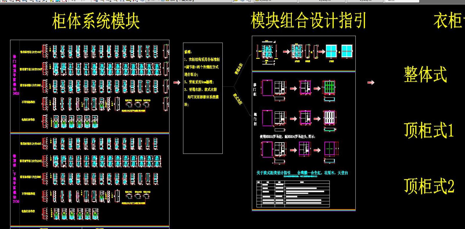 衣柜标准单元格及画图模板CAD图库施工图下载【ID:931320614】