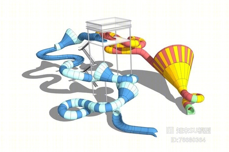 精品免费大喇叭滑梯SU模型下载【ID:76680364】