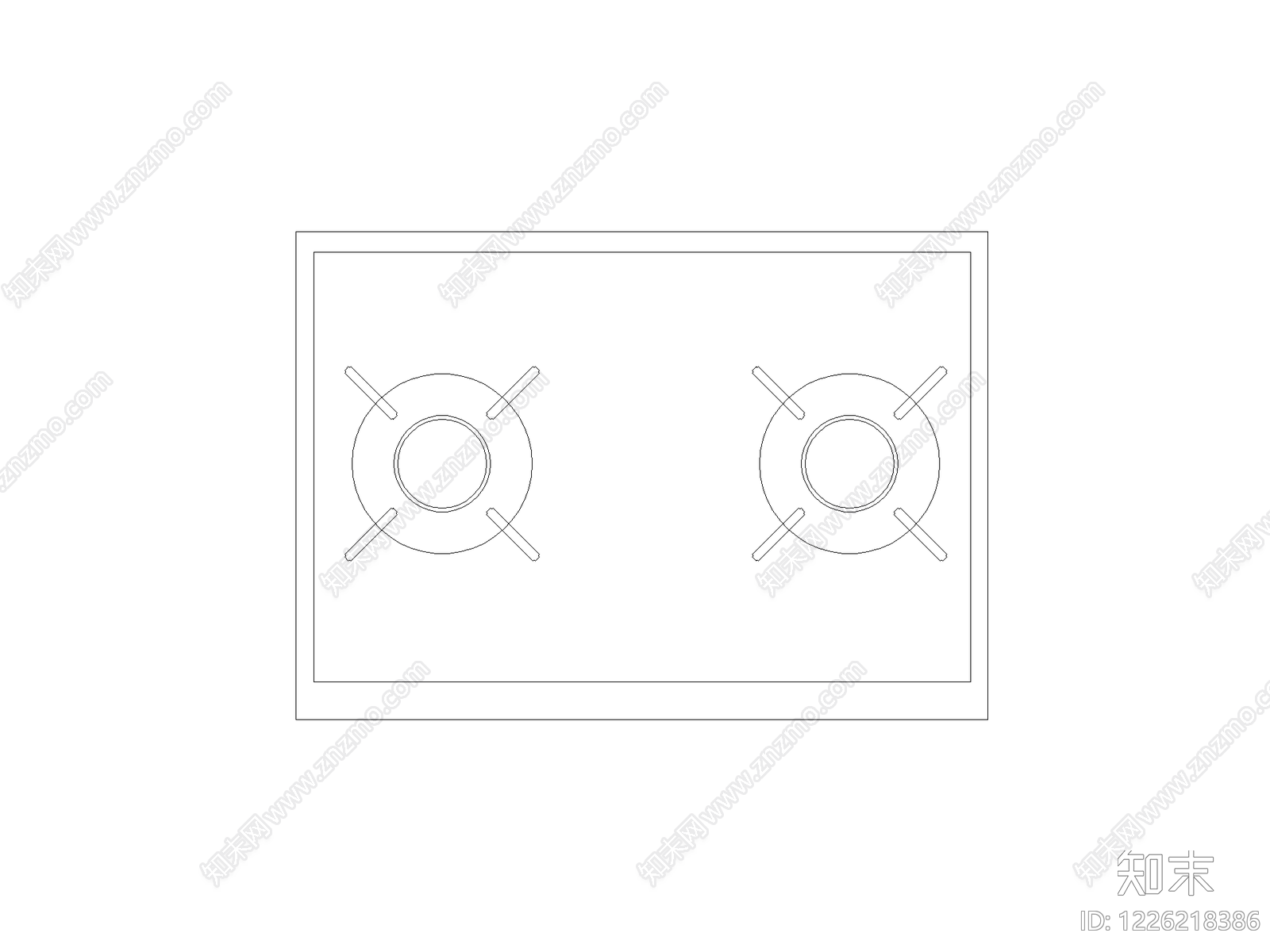 现代,极简厨房设施CAD图纸