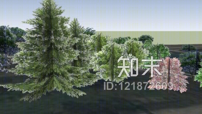 浙师大初阳湖周边树木SU模型下载【ID:121872609】