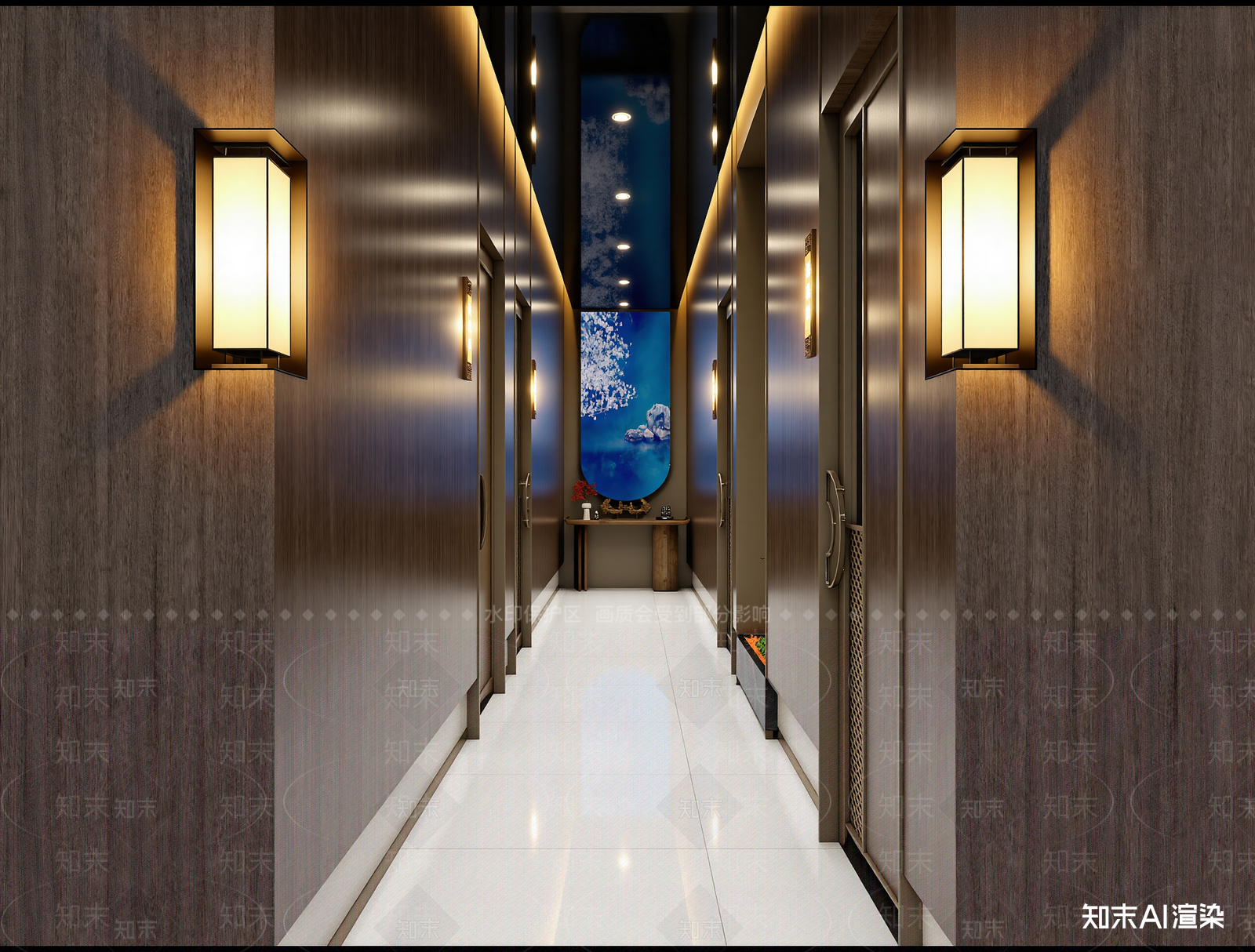 新中式酒店走廊3D模型下载【ID:1215143940】