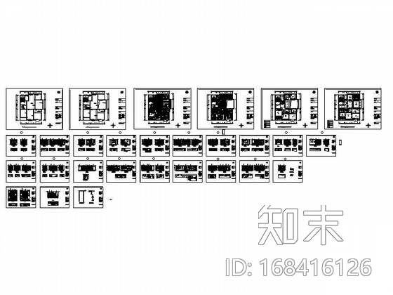 [浙江]双层别墅设计装修图施工图下载【ID:168416126】