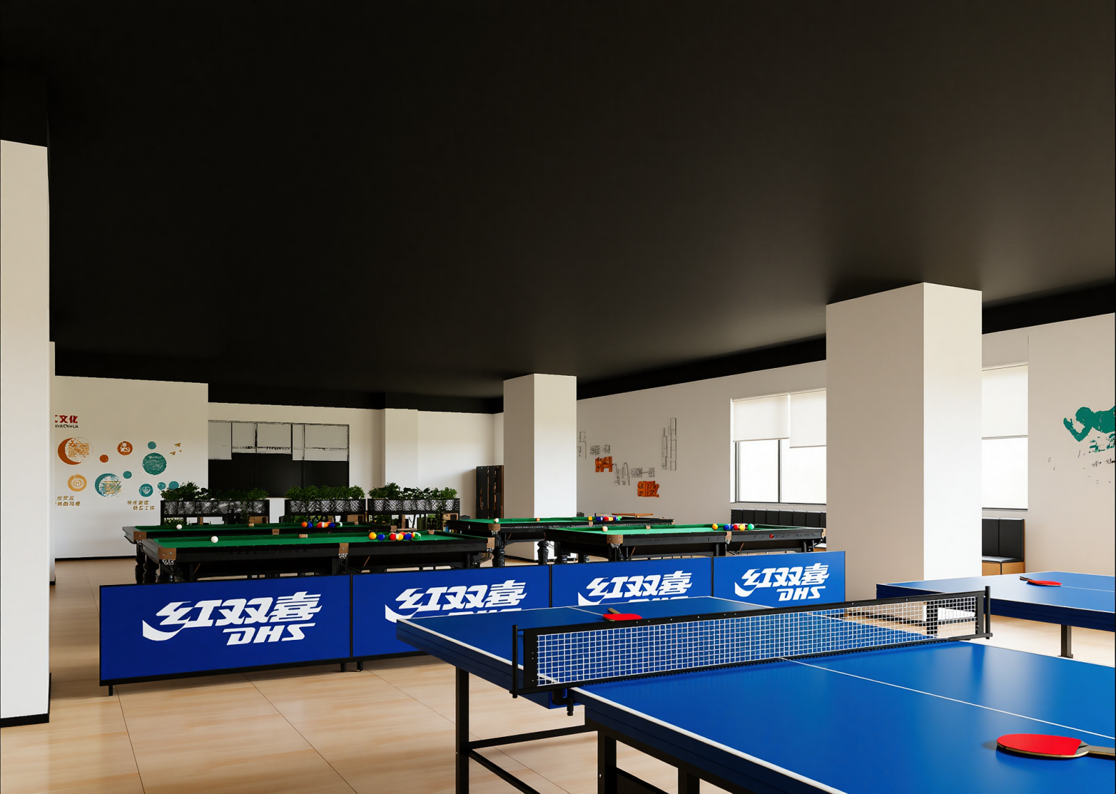 现代乒乓球室3D模型下载【ID:1214661971】