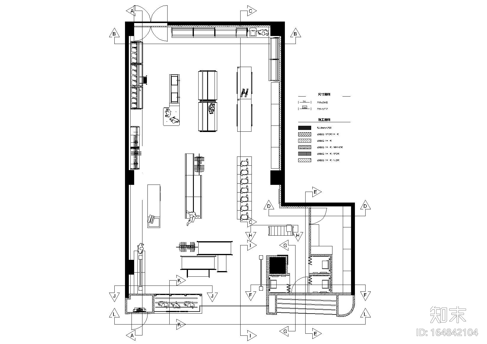 [武汉]G-STAR RAW汉街万达广场店设计施工图cad施工图下载【ID:164842104】