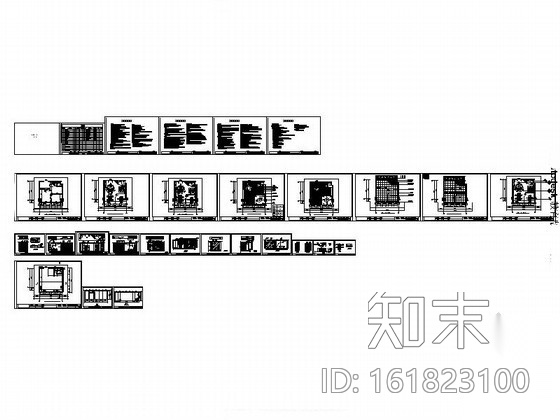 8米开间办公室样板装修图cad施工图下载【ID:161823100】