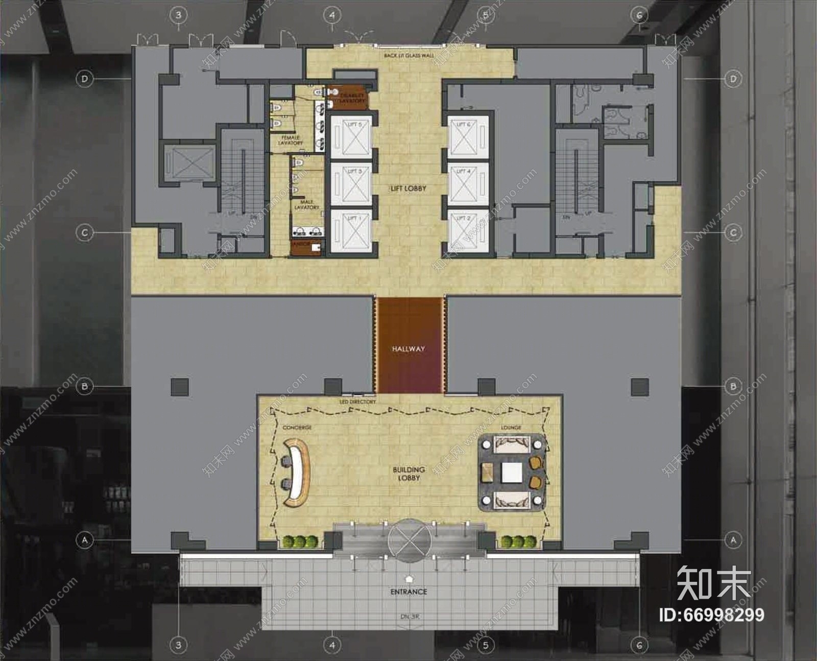 【B&CO设计】上海利丰广场办公室4F-9Fcad施工图下载【ID:66998299】