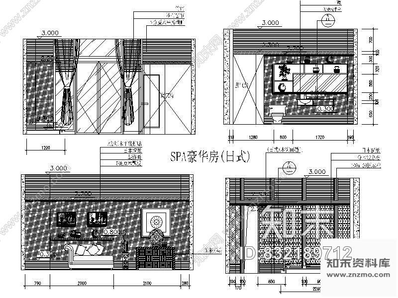 图块/节点SPA空间豪华房立面图日式cad施工图下载【ID:832189712】